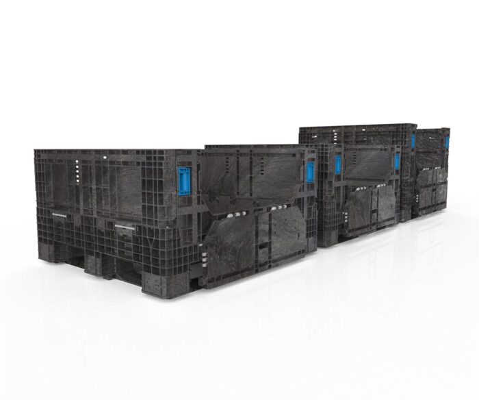 Collapsible bulk containers in several footprints from the used fleet